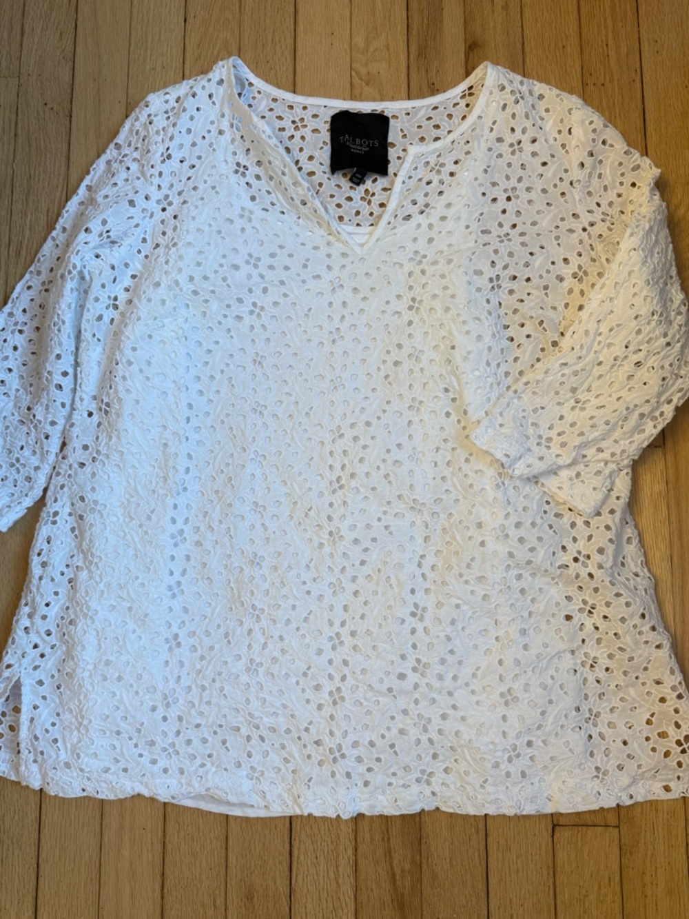 TALBOTS Eyelet White Tunic Beach Coverup with Tank Size 16W EUC